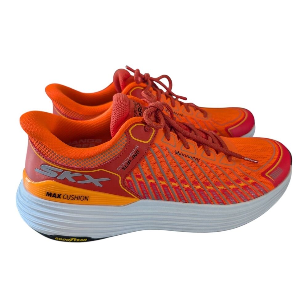 Skechers Max Cushion Propulsion Running Shoes Men’s Size 9.5 Orange 220936